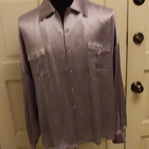Lavender Satin Women's Blouse